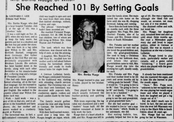 Clipping from The La Crosse Tribune